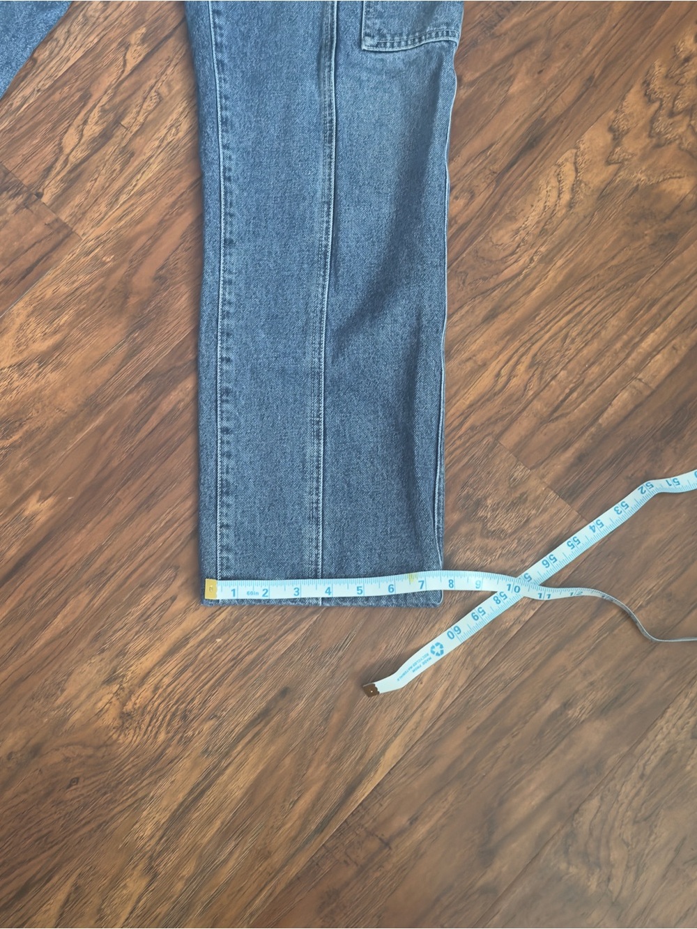 High-Rise Cargo Straight-Leg Jeans - Blue - Picture 7 of 11